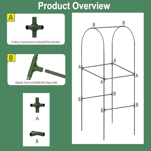 Cucumber Trellis for Plant Climbing- Cucumebr Arch Trelli for Flower Vine Vegetable Tomato Cage Raised Bed- Foldable Garden Tunnel Trellis