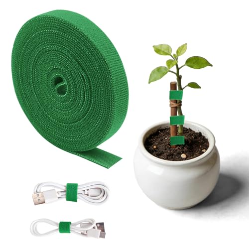 Reusable Fastening Tape Cable Tie, 98 Inch Roll For Cable Management Wire Organizer Plant Support Home Garden Use - color: 98 Inch Greener