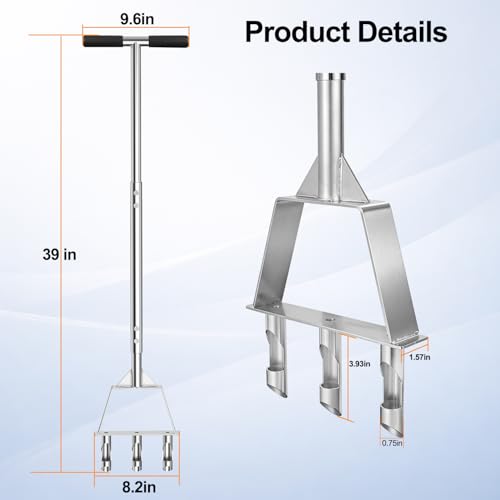 Lawn Core Aerator, Stainless Steel Lawn Plug Aerator Tool - size: Manual Core Aerator