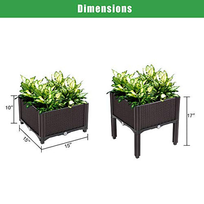 Raised Garden Beds, Planter Box, Self-Watering Plastic Planter for Indoor Outdoor Vegetables, Fruits, Potato, Flowers (6 Pcs) - size: 6 Pcs