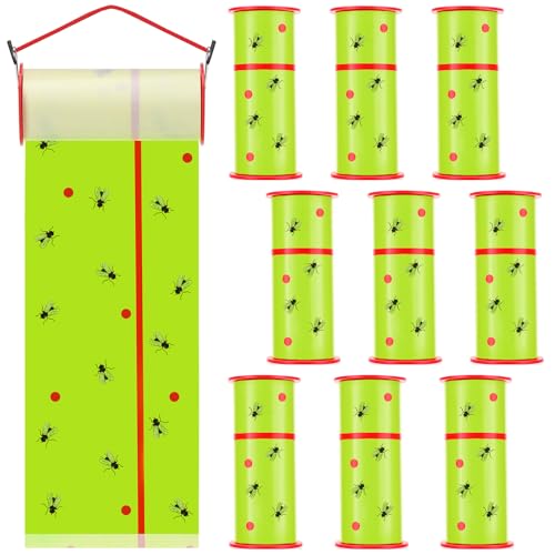 10 Rolls Sticky Fly Trap 30 ft Each, Fluorescent Green - color: Fluorescent Green