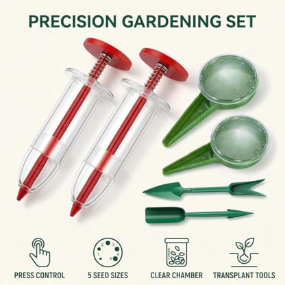 6Pcs Mini Sowing Seed Dispenser, Seed Planter Tool, Handheld Seed Planter, Mini Hand Seed Spreader, Seed Sower Tool, Garden Seed Planter, Small with Seedlings for Spreading Seed Spreader
