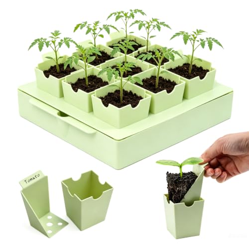 Seed Starter Tray with Handles Easy Transplant 9 Cells