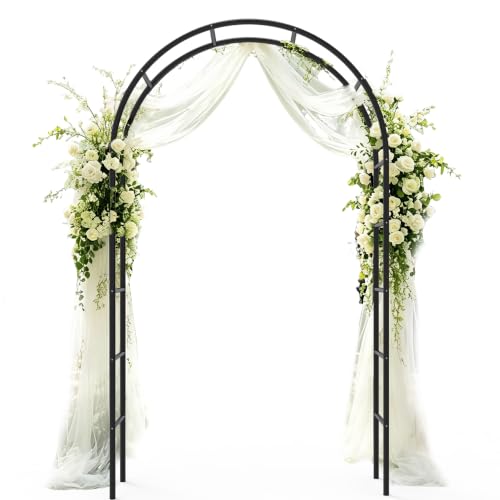 Metal Garden Arch Trellis for Climbing Plants 94.5" H x 55" W - size: 94.5" H x 55" W*14.5"L