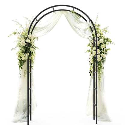 Metal Garden Arch Trellis for Climbing Plants 94.5" H x 55" W - size: 94.5" H x 55" W*14.5"L