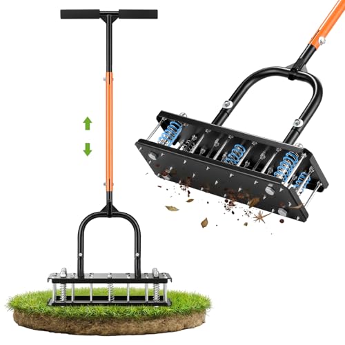 Manual Lawn Aerator, All Metal 21 Tines - size: M