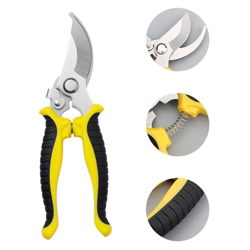 Pruning Shears for Gardening Stainless Steel Garden Hand Shears Heavy Duty Professional Bypass Pruner Hand Shears Yellow - color: Yellow