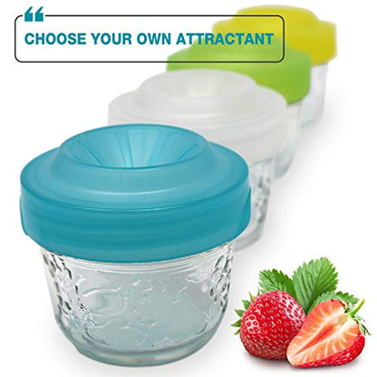 Masontops Trap Caps - Reusable Indoor / Outdoor Fruit Fly Trap Catching Lids - Fits Any Regular Mouth Mason Jar - 4 Pack