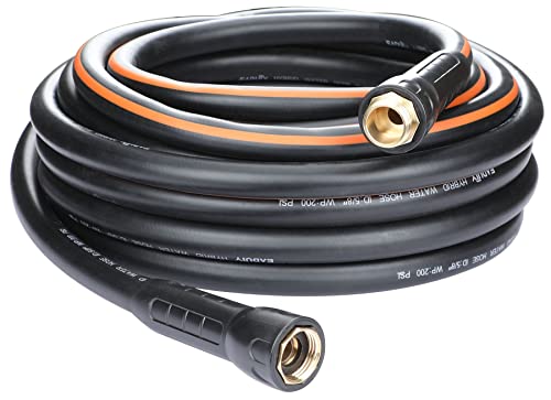 Hybrid Garden Hose 5/8 IN. x 50 FT, Heavy Duty, Lightweight, Flexible with Rotatable Grip Handle and Solid Brass Fittings, Gray+Orange - size: 50 FT