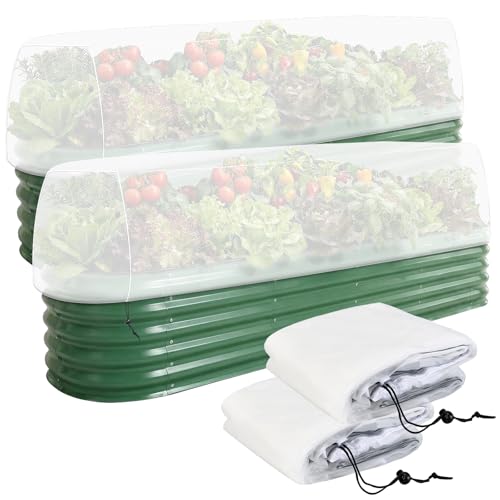 2 Pack Garden Netting for 4 x 2 x 1 FT Raised Beds - size: 4.92 x 2.29 x 1.47 FT