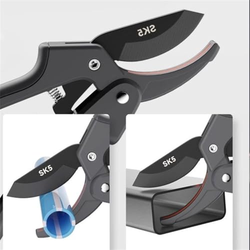 Germany Pruning Shears, Arthritis Weak Hand Snips, Work 3 Times Easier, 1-Inch Cut Capacity Garden Clippers, Ergonomic handle (Pulley - Labor-saving) - color: Grey