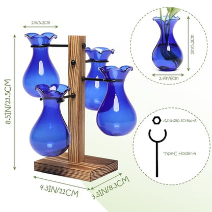 Plants Propagation Stations Bulb Glass Propagation Birthday Gift for Women - color: Blue