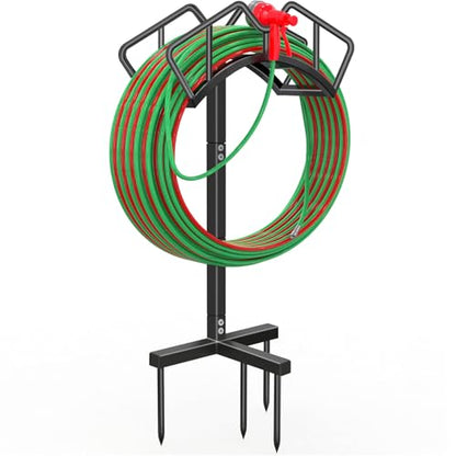Qatsrin Heavy Duty Garden Hose Holder, Water Hose Storage Holds 150ft Black - color: Black