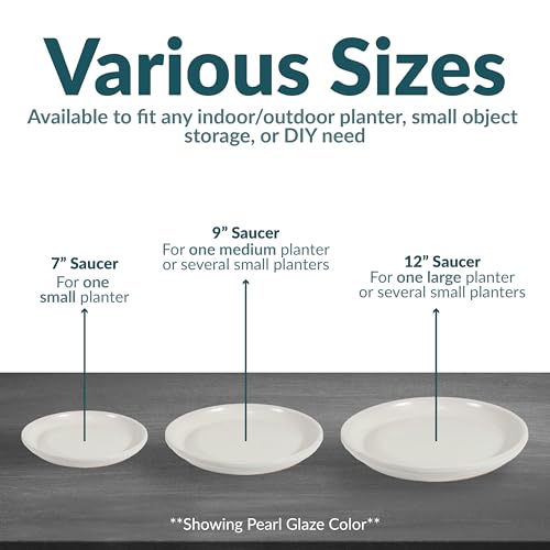 Sunnydaze 7" Ceramic Plant Saucers for Planters, 2pk, Imperial Blue - color: Imperial Blue, size: 7 in