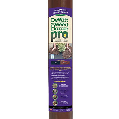 Dewitt 30 Year Professional Weed Control Fabric 3 oz, Brown, 3 x 100 Feet – Heavy-Duty Landscape Barrier and Ground Cover for Gardens, Raised Beds, Walkways, and Outdoor Landscaping