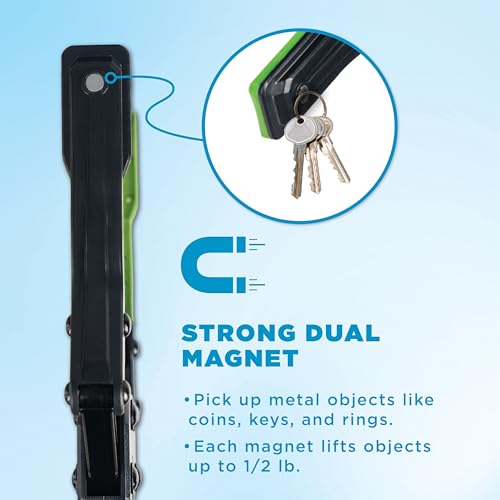 Folding Grabber Reacher Tool, 36-Inch, Green Gripper, Magnetic Tip - color: Green
