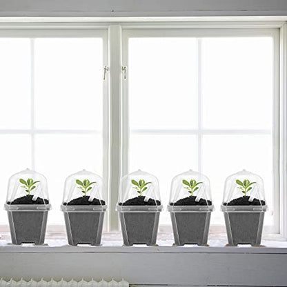 10 Pcs 4" Clear Plant Nursery Pot with Humidity Dome, Plastic Gardening Pot - color: 10pcs-white, size: 4 Inch
