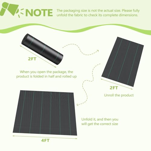 iropro Premium 5oz Weed Barrier Fabric Heavy Duty 4ftx250ft - size: 4ft x250ft