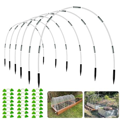 8FT Garden Hoops Grow Tunnel Kit - Rust-Free Fiberglass Frame for Raised Beds, 36pcs - DIY Plant Support for Garden Netting, Vegetable Garden Hoops Kit, Row Covers, and Greenhouse Protection - size: 36Pcs