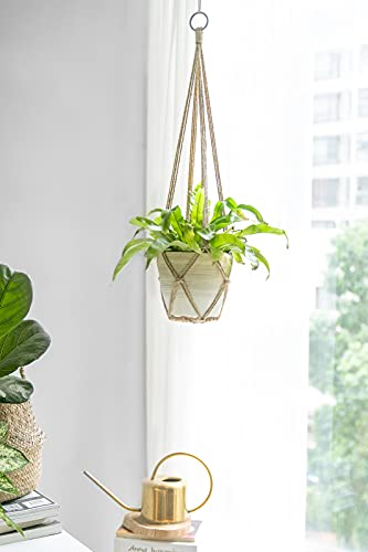 Dahey Macrame Plant Hanger Indoor Hanging Plant Holder Planter, Set of 3 - color: Brown