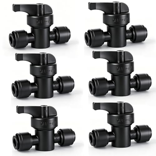 6 Pack 1/4" Inline Drip Irrigation Valves,Barbed Shut-Off Flow Control - size: 6 Pack 1/4 Shut Off Valve