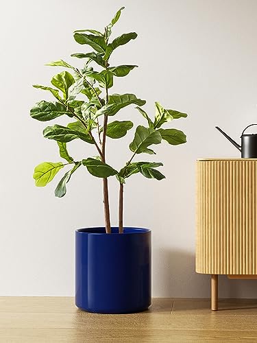 LE TAUCI 12 Inch Pot for Plants, Ceramic Indoor Planter, Midnight Blue - color: Midnight Blue