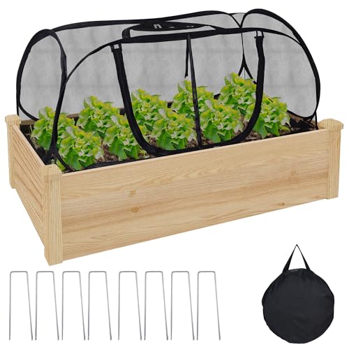 Pop Up Plant Covers for Raised Garden Bed, 47"x21.6"x19.6" Garden Cover