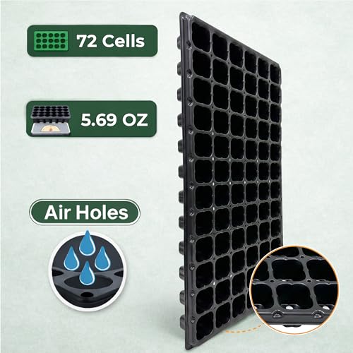 Gardzen 10 Pack 72 Cell Seed Starter Trays - size: 72-Cell