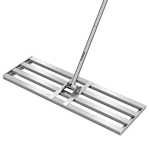 VIVOSUN 30" Lawn Leveling Rake, 30" x 10" x 78" Heavy-Duty Stainless Steel Lawn Leveler with 7FT Adjuatble Long Handle for High Effect, Metal Levelawn for Smooth Soil, Rustproof Rakes for Garden Yard - style: 30" x 10" Leveling Rake