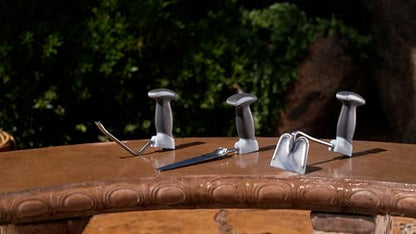 Bernini Ergonomic Garden Tool Set of 3, Vertical Handle Garden Tools for Arthritis Requires Less Grip Strength for Gardening, Gifts Tools for Men Women (Beach Glass) - color: Beach Glass