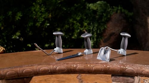 Bernini Ergonomic Garden Tool Set of 3, Vertical Handle Garden Tools for Arthritis Requires Less Grip Strength for Gardening, Gifts Tools for Men Women (Beach Glass) - color: Beach Glass