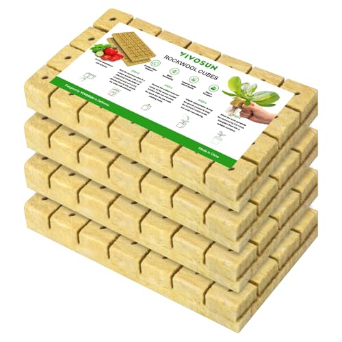 VIVOSUN 1.6" Rockwool Cubes, 4 Sheet of 112 Plugs Stonewool Starter - size: 1.6"-112 Plugs