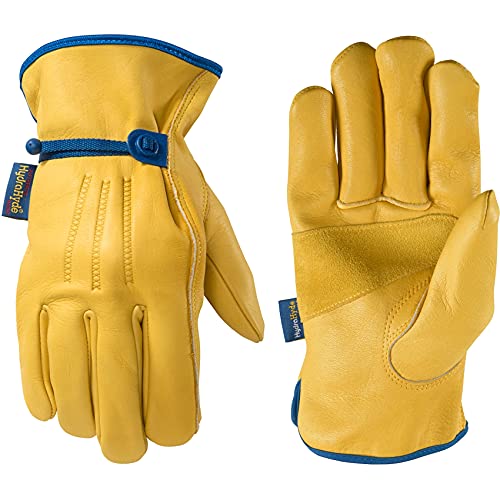 Wells Lamont Men's Slip-On HydraHyde Leather Work Gloves - color: Saddletan, size: Medium (Pack of 1), style: Ball & Taoe