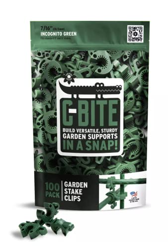 Plant Support Clips for Trellis, Garden Stakes, Wire Fence, Climbing Plants, Indoor Gardening, Hydroponics Systems, and Vines | Durable Gardening Clips (Incognito Green - 100 Pack) - color: Incognito Green