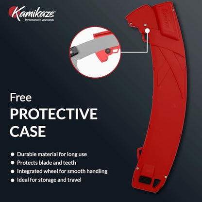 Kamikaze 21FT Extendable Pole Saw for Tree Trimming, Telescopic Tree Pruner with Precision Japanese Tooth Design, 1.5mm Thick Blade, Double Hook Branch Cutter, Long Reach Pruning Saw. Manual Pole Saw - size: 21 ft