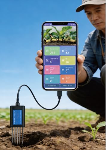 8 in 1 Soil Tester, Nitrogen, Phosphorus, Potassium Npk Tester, Ph, Moisture, Nutrient Conductivity, Ec Meter,High Accuracy Digital Sensitive,Soil Fertility Test