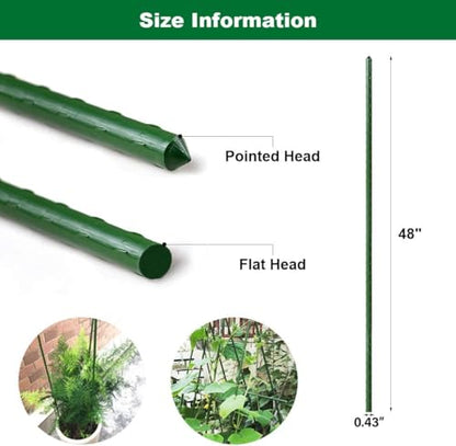 Garden Stakes, 48 Inch 4Ft Steel Tomato Plant Stakes, 20 Pack - size: 48 Inch-20 Pack