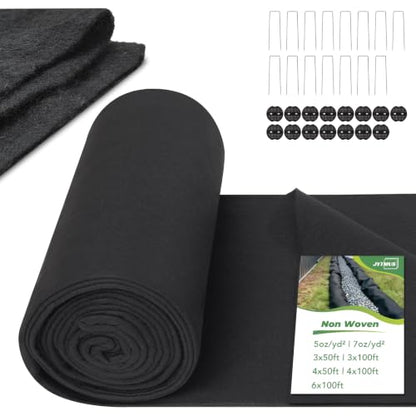 5oz/yd² 6ft×100ft Heavy Duty Non Woven Geotextile Fabric, Premium PET Landscape Fabric for French Drain, Drainage & Filtration, Gravel, Paver Base & Erosion Control - size: 6'x100'
