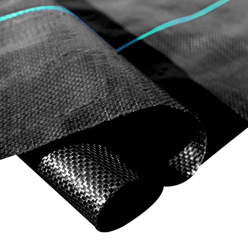 Happybuy 6.5FTx330FT Premium Weed Barrier Landscape Fabric Heavy Duty 3.2OZ, Woven Weed Control Gardening Mat, High Permeability Good for Flower Bed, Geotextile Fabric, Driveway Fabric, Ground Cover - size: 6.5FTx330FT-3.2OZ