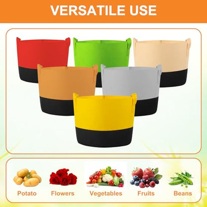 18 Pack Grow Bags, Heavy Duty Fabric Pots Nonwoven Potato Grow Bags
