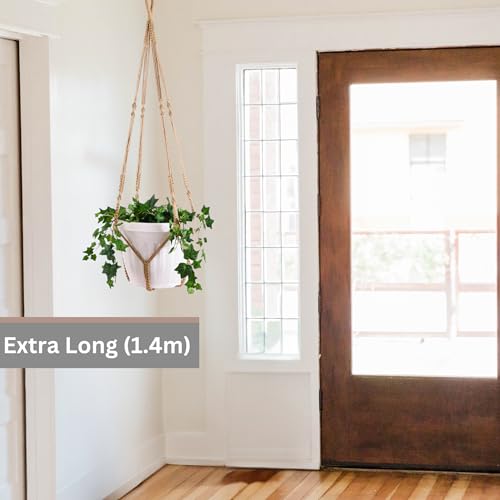 Giant XXL 55 Inches Macrame Planter Hanger Large for 15 inch Pot - color: Brown