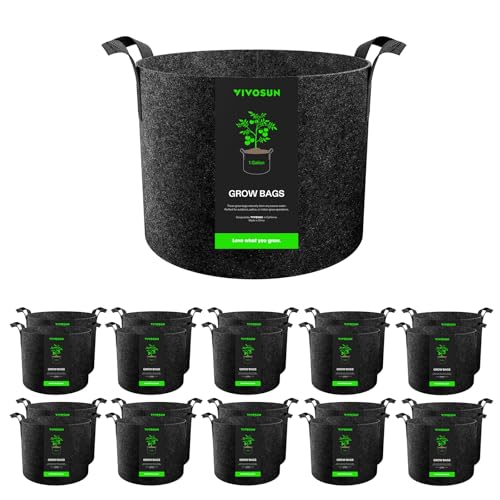 VIVOSUN 20-Pack 1 Gallon Plant Grow Bags Fabric Pots with Handles - size: 1 Gallon, style: 20-Pack