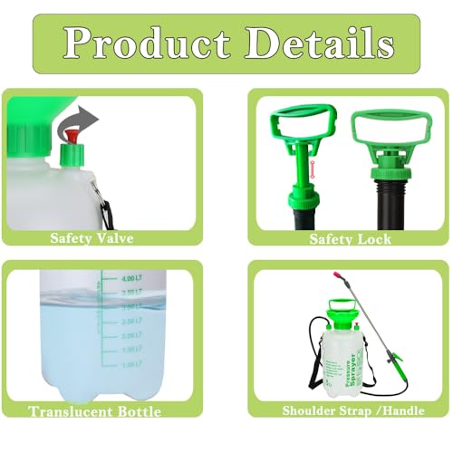 5L Garden Pressure Sprayer, Portable Hand Pump Sprayer for Yard Care - color: 5L-Green