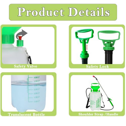 5L Garden Pressure Sprayer, Portable Hand Pump Sprayer for Yard Care - color: 5L-Green