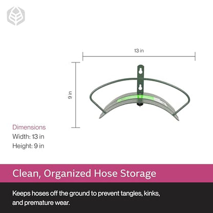 Yard Butler Heavy Duty Wall-Mounted Hose Hanger - Classic Design, Green - color: Weathered Green, size: 5/8"