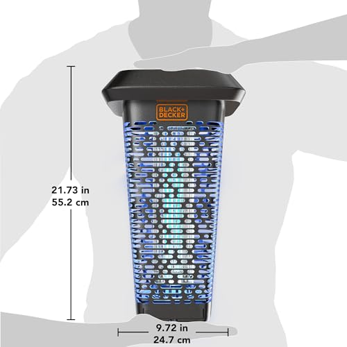 BLACK+DECKER Bug Zapper & Fly Trap-Mosquito Repellent- Gnat Killer Indoor & Outdoor Electric UV Bug Catcher for Insects- 2 Acre Coverage for Home, Deck, Garden, Patio Commercial Strength