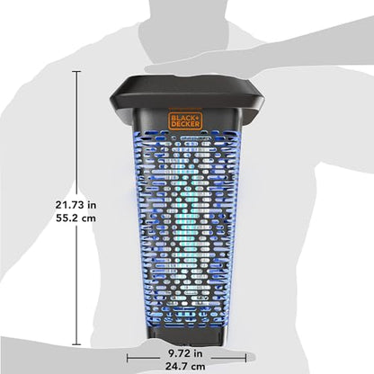 BLACK+DECKER Bug Zapper & Fly Trap-Mosquito Repellent- Gnat Killer Indoor & Outdoor Electric UV Bug Catcher for Insects- 2 Acre Coverage for Home, Deck, Garden, Patio Commercial Strength