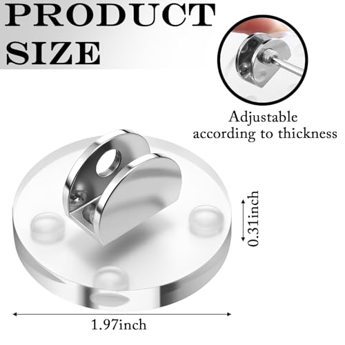 Kathfly 4 Pcs Mini Acrylic Adjustable Glass Art Stands Display Easel - color: Transparent, size: 5 x 5 x 1.5 cm