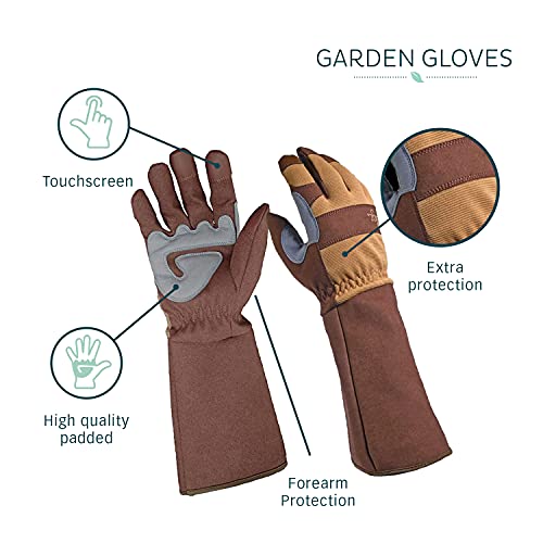 Digz Rose Pruning Thorn-Proof Gardening Gloves with Forearm Protection for Men and Women - size: Medium (Pack of 1)