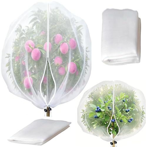 2PACK Garden Mesh Netting with Drawstring & Zipper - size: 2.3FTx 3.3FT+3.3FT x 4.9FT